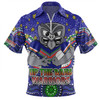 New Zealand Warriors Custom Zip Polo Shirt - Custom With Aboriginal Inspired Style Of Dot Painting Patterns  Zip Polo Shirt
