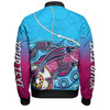 Australia Fishing Aboriginal Fishing Custom Bomber Jacket - Fishaholic With The Dhari Symbol And Aboriginal Pattern Bomber Jacket