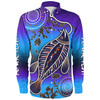 Australia Fishing Aboriginal Fishing Custom Long Sleeve Shirt - Hooked On Fishing With Aboriginal Patterns Long Sleeve Shirt