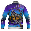 Australia Fishing Aboriginal Fishing Custom Baseball Jacket - Hooked On Fishing With Aboriginal Patterns Baseball Jacket