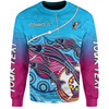 Australia Fishing Aboriginal Fishing Custom Sweatshirt - Fishaholic With The Dhari Symbol And Aboriginal Pattern Sweatshirt