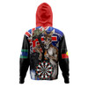 Australia Sport Darts Custom Hoodie - Dart Board And Australia Flag Patterns With Kangaroo Drinking Art Hoodie