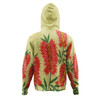 Australia Flowers Aboriginal Hoodie - Aboriginal Painting Red Bottle Brush Tree Hoodie