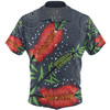 Australia Flowers Aboriginal Hawaiian Shirt - Red Bottle Brush Tree Depicted In Aboriginal Style Hawaiian Shirt