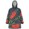 Australia Flowers Aboriginal Snug Hoodie - Red Bottle Brush Tree Depicted In Aboriginal Style Snug Hoodie