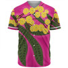 Australia Flowers Aboriginal Baseball Shirt - Australian Yellow Wattle Flowers Painting In Aboriginal Dot Art Style Baseball Shirt