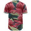 Australia Flowers Aboriginal Baseball Shirt - Australian Waratah Flowers Painting In Aboriginal Style Baseball Shirt