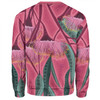 Australia Flowers Aboriginal Sweatshirt - Aboriginal Dot Art Of Australian Native Eucalyptus Tree Branch Sweatshirt