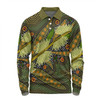 Australia Flowers Aboriginal Long Sleeve Polo Shirt - Aboriginal Dot Art Of Australian Native Flower Hakea Sericea Long Sleeve Polo Shirt