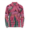 Australia Flowers Aboriginal Long Sleeve Polo Shirt - Aboriginal Dot Art Of Australian Native Eucalyptus Tree Branch Long Sleeve Polo Shirt