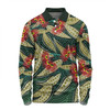 Australia Flowers Aboriginal Long Sleeve Polo Shirt - Aboriginal Dot Art of Australian Native Eucalyptus Plant Long Sleeve Polo Shirt