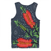 Australia Flowers Aboriginal Men Singlet - Red Bottle Brush Tree Depicted In Aboriginal Style Men Singlet