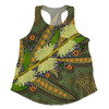 Australia Flowers Aboriginal Women Racerback Singlet - Aboriginal Dot Art Of Australian Native Flower Hakea Sericea Women Racerback Singlet