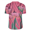 Australia Flowers Aboriginal Rugby Jersey - Aboriginal Dot Art Of Australian Native Eucalyptus Tree Branch Rugby Jersey