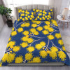 Australia Flowers Aboriginal Bedding Set - Yellow Wattle Flowers With Aboriginal Dot Art Bedding Set