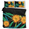 Australia Flowers Aboriginal Bedding Set - Australian Yellow Hakea Flower Art Bedding Set