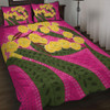 Australia Flowers Aboriginal Quilt Bed Set - Australian Yellow Wattle Flowers Painting In Aboriginal Dot Art Style Quilt Bed Set