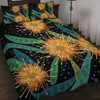 Australia Flowers Aboriginal Quilt Bed Set - Australian Yellow Hakea Flower Art Quilt Bed Set