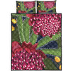 Australia Flowers Aboriginal Quilt Bed Set - Australian Waratah Flower Art Quilt Bed Set