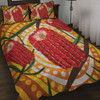 Australia Flowers Aboriginal Quilt Bed Set - Aboriginal Dot Painting With Red Banksia Flower Quilt Bed Set