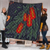 Australia Flowers Aboriginal Quilt - Bottle Brush Medicinal Plant Art Quilt
