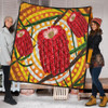 Australia Flowers Aboriginal Quilt - Aboriginal Dot Painting With Red Banksia Flower Quilt