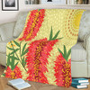 Australia Flowers Aboriginal Blanket - Aboriginal Painting Red Bottle Brush Tree Blanket