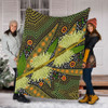 Australia Flowers Aboriginal Blanket - Aboriginal Dot Art Of Australian Native Flower Hakea Sericea Blanket