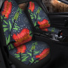 Australia Flowers Aboriginal Car Seat Cover - Red Bottle Brush Tree Depicted In Aboriginal Style Car Seat Cover
