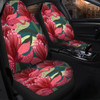 Australia Flowers Aboriginal Car Seat Cover - Australian Waratah Flowers Painting In Aboriginal Style Car Seat Cover