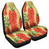 Australia Flowers Aboriginal Car Seat Cover - Aboriginal Painting Red Bottle Brush Tree Car Seat Cover