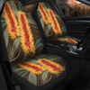 Australia Flowers Aboriginal Car Seat Cover - Aboriginal Dot Art With Yellow Banksia Flower Car Seat Cover