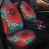 Australia Flowers Aboriginal Car Seat Cover - Aboriginal Dot Art Of Australian Poppy Flower Painting Car Seat Cover