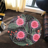 Australia Flowers Aboriginal Round Rug - Aboriginal Style Australian Hakea Flower Round Rug