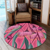 Australia Flowers Aboriginal Round Rug - Aboriginal Dot Art Of Australian Native Eucalyptus Tree Branch Round Rug