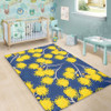 Australia Flowers Aboriginal Area Rug - Yellow Wattle Flowers With Aboriginal Dot Art Area Rug