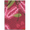 Australia Flowers Aboriginal Area Rug - Pink Bottle Brush Flora In Indigenous Painting Area Rug