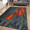 Australia Flowers Aboriginal Area Rug - Bottle Brush Medicinal Plant Art Area Rug