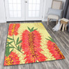 Australia Flowers Aboriginal Area Rug - Aboriginal Painting Red Bottle Brush Tree Area Rug