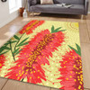 Australia Flowers Aboriginal Area Rug - Aboriginal Painting Red Bottle Brush Tree Area Rug