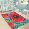 Australia Flowers Aboriginal Area Rug - Aboriginal Dot Art Of Australian Poppy Flower Painting Area Rug