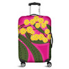 Australia Flowers Aboriginal Luggage Cover - Australian Yellow Wattle Flowers Painting In Aboriginal Dot Art Style Luggage Cover