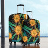 Australia Flowers Aboriginal Luggage Cover - Australian Yellow Hakea Flower Art Luggage Cover