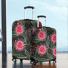 Australia Flowers Aboriginal Luggage Cover - Aboriginal Style Australian Hakea Flower Luggage Cover