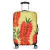 Australia Flowers Aboriginal Luggage Cover - Aboriginal Painting Red Bottle Brush Tree Luggage Cover