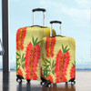 Australia Flowers Aboriginal Luggage Cover - Aboriginal Painting Red Bottle Brush Tree Luggage Cover