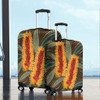 Australia Flowers Aboriginal Luggage Cover - Aboriginal Dot Art With Yellow Banksia Flower Luggage Cover