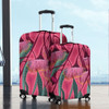 Australia Flowers Aboriginal Luggage Cover - Aboriginal Dot Art Of Australian Native Eucalyptus Tree Branch Luggage Cover