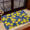 Australia Flowers Aboriginal Doormat - Yellow Wattle Flowers With Aboriginal Dot Art Doormat