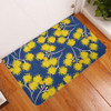 Australia Flowers Aboriginal Doormat - Yellow Wattle Flowers With Aboriginal Dot Art Doormat